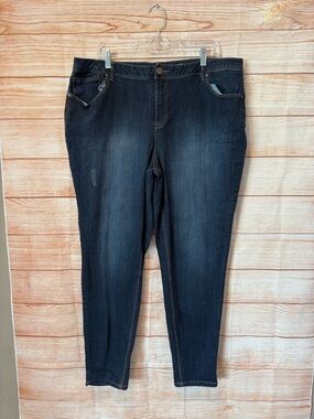 1822 Denim Women's Skinny Jeans in Dark Blue Wash
